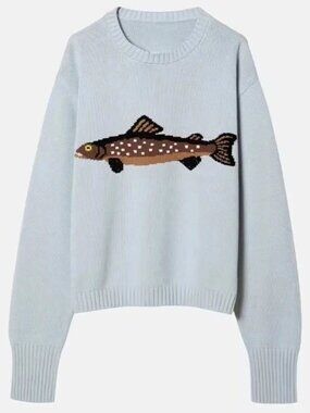 Baby Blue Gone Fishing Sweater